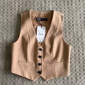 Zara Camel Sleeveless Vest